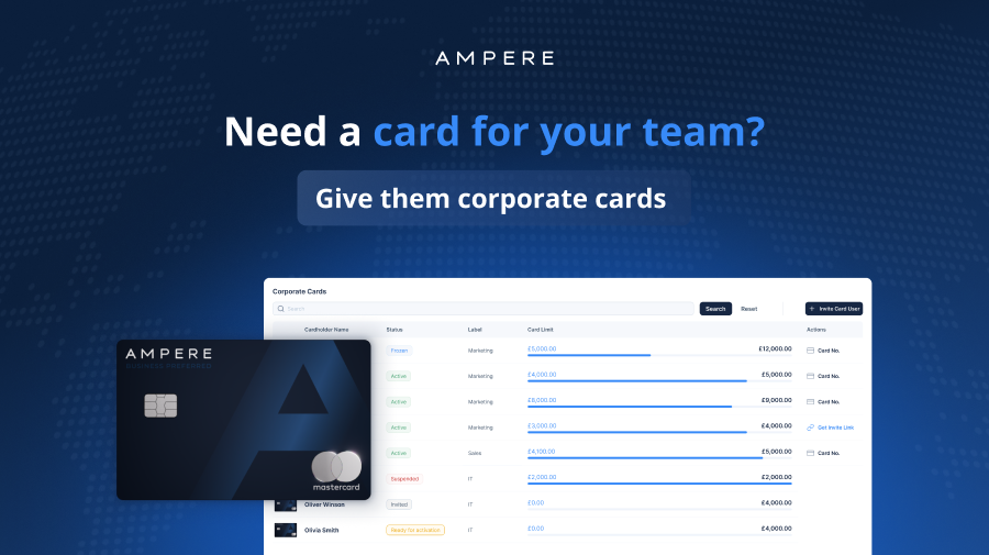 AMPERE LAUNCHES CORPORATE CARDS PROGRAM